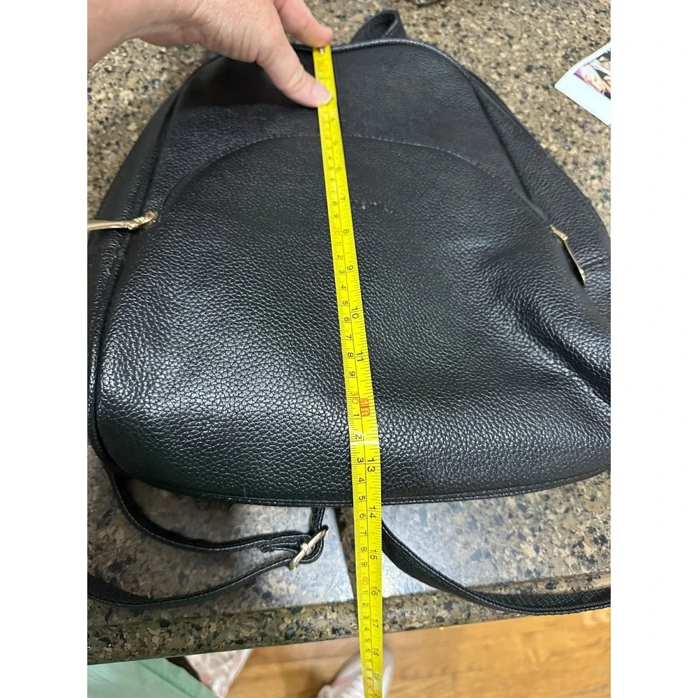 nevenka black leather‎ backpack